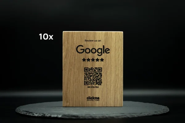 10x Google Review QR Wood Board