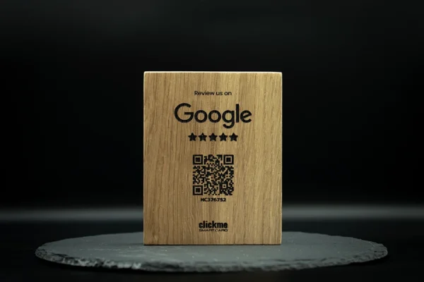 Google Review QR Ξύλινη σανίδα