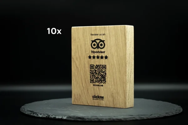 10x Tripadvisor Review QR Ahşap Pano