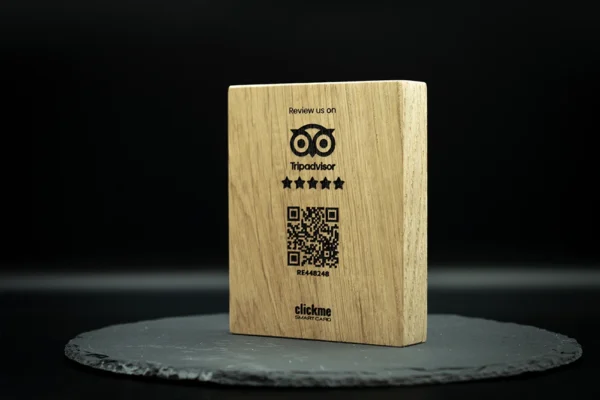 Tripadvisor Review QR Houten plank