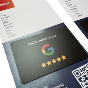 Google Review Card (Hungarian) – NFC + QR