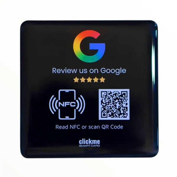 Google Review Plaat NFC + QR / Epoxy / 3M-sticker / 80 x 80 mm