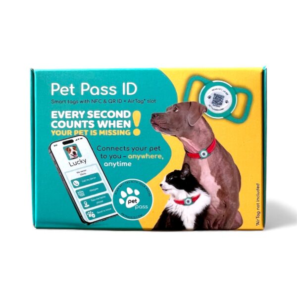 Pet Pass ID – Smart NFC + QR-huisdierpenning met AirTag-houder