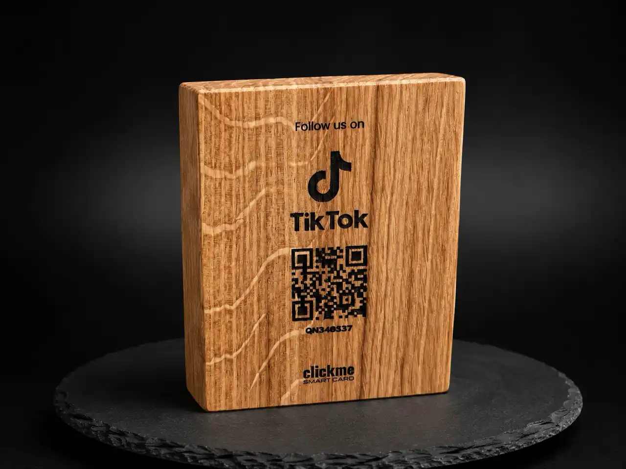 Tiktok Follow QR Wooden Board - ClickMe Smart Card