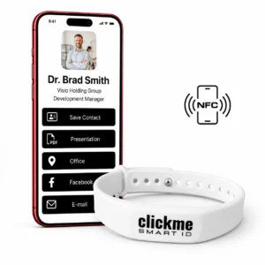 Smart-polsband | Digitale Business-kaart / SOS-ID