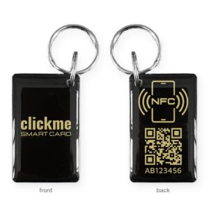 ClickMe إيبوكسي Smart سلسلة مفاتيح مزودة بتقنية NFC، من الأمام والخلف